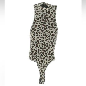 21 Saints Leopard Print Sleeveless Bodysuit